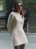 Elegant Solid Knitted Mini Dress 