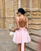 Fashion Bow Backless Pleated Dress 