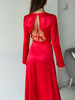  Red Satin Long Sleeve Formal Dresses 