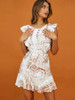 A-Line Sleeveless Backless Floral Ruffle Elegant Luxury Mini Dress 