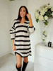 Fashion Women Stripe Knitted Mini Dress 