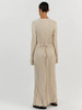 Elegant Solid Ribbed Knitted Maxi Dress .