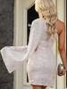 Elegant Single Shoulder Sequin Mini Dress 