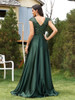  Luxury Women Satin Short Sleeves Party Dress Prom Cocktail Dress