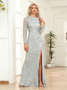 Wedding Sliver Sequin For Female Prom Slit Cocktail Dress