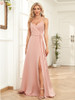 Women Pink Backless Wedding Party Prom Gown Vestidos 