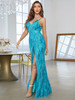 Elegant Strapless Lace Wedding Party turquoise bridesmaid Dresses