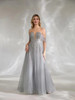 Silver Evening Dresses Long Sleeves Luxury Host Dress 