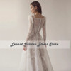 Square Collar Long Sleeves Illusion Wedding Guest Gowns