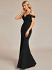  Off Shoulder Mermaid Sequin Floor-Length High Elasticity Black Bridesmaid dress