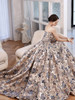 Luxury Printed Satin Evening Dresses 