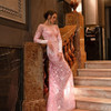  O Neck Long Sleeves Formal Mermaid Prom Dress 