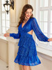  Luxury Royal Blue Stretch Sequin Evening Night Dresses 