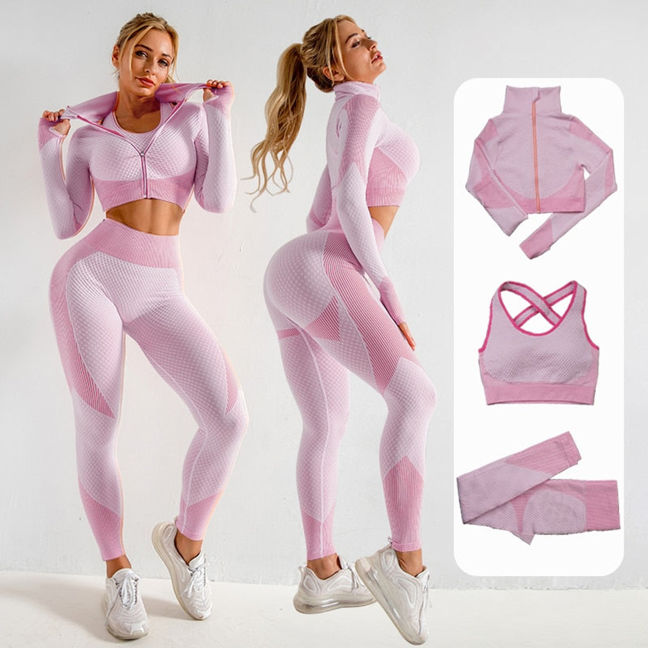 Women yoga set gym clothing Female Sport fitness suit Running Clothes yoga  top+ Leggings women - Karanube