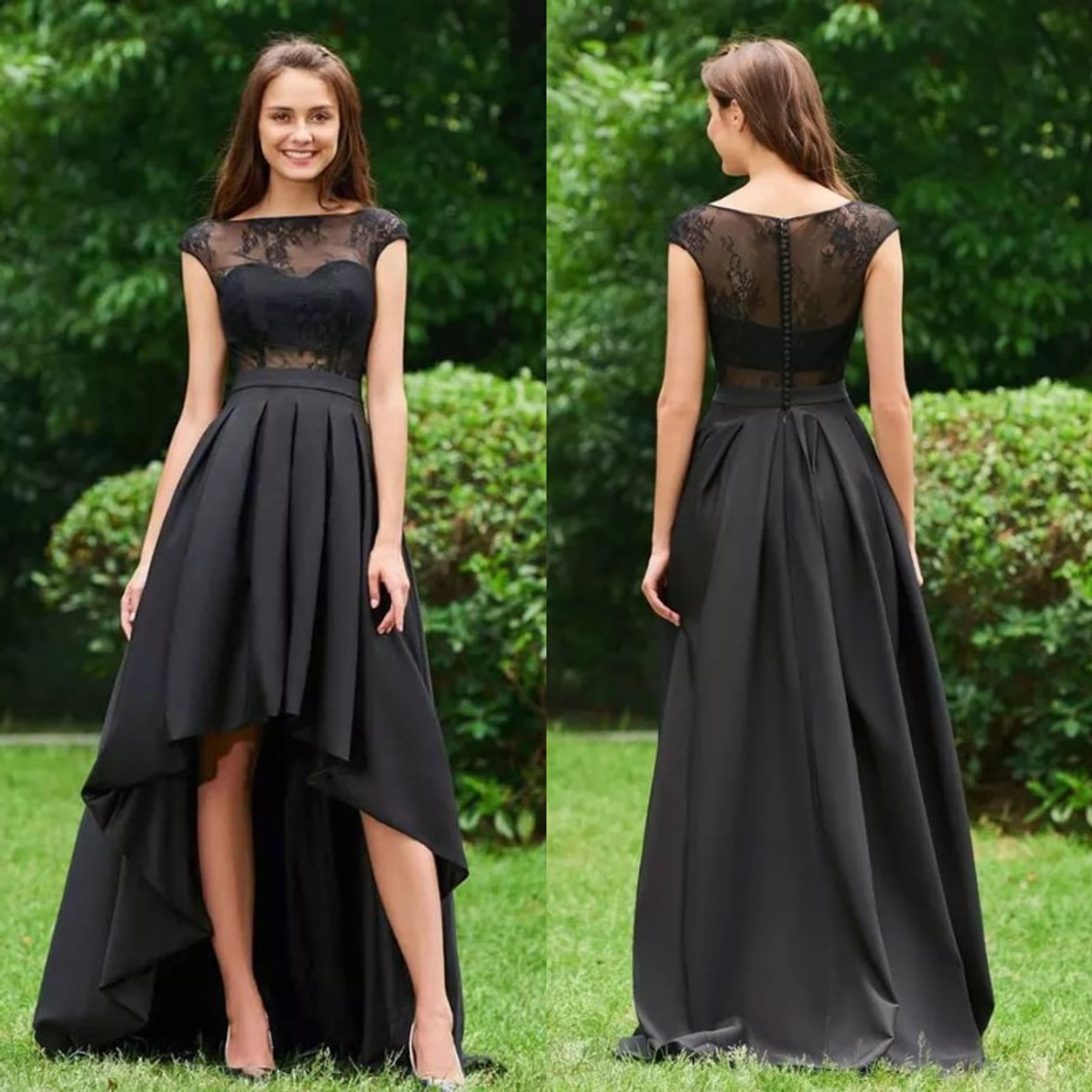 Stylish High Low Lace Prom Dress, Lace Evening Dress – shopluu