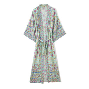 Lacing Up Floral Printing Maxi Ankle Length Dress