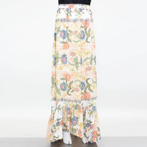 Flared Bottom Floral Maxi Skirt