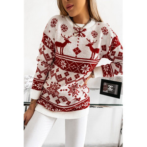 Elk Snow Print Knitted Sweater