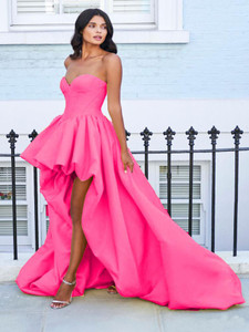  Pink Off The Shoulder Floor Length Princess Dress 