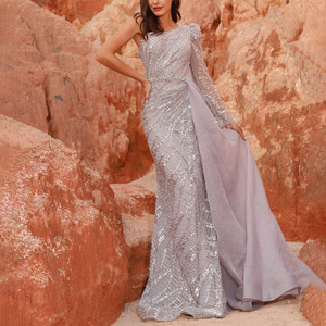  Long Sleeve Exclusive Wedding Party Formal Gowns With Train