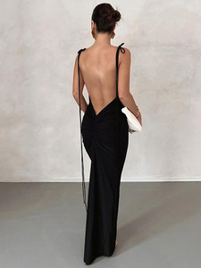 Backless Women's Party Maxi Slip Sheath Long Female Dress
