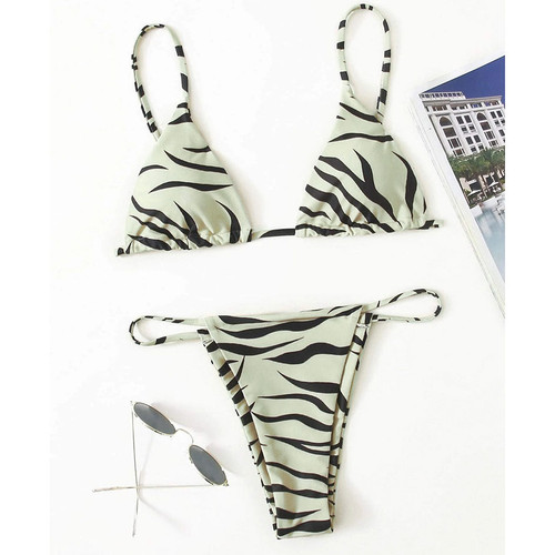 Sexy Zebra Bikini 2021 Woman Swimsuit Female Swimwear Women`s Mini Thong Bikinis Set Summer