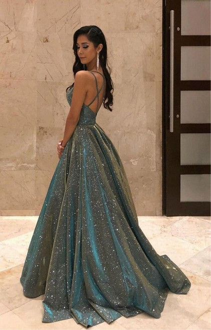 Sparkly A Line Long Prom Dress