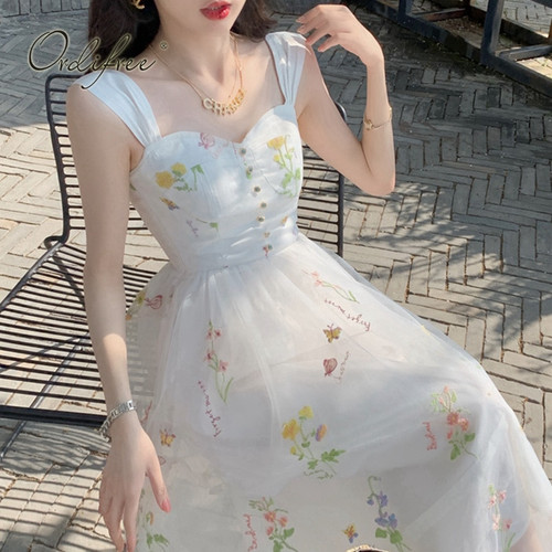 Summer Vintage Women Long Tulle Dress 