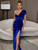 Evening Maxi Blue Velvet Dress 