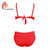  Red High-Waist Push Up Bikini Sets Swimsuit 