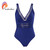 Solid Mesh Women's Swimsuit One-Piece 