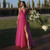 A Line Hot Pink Tulle Prom Dress