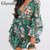 Chiffon Floral printed hollow out dress