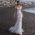 Charming Mermaid Wedding Dress 2021 Sheer Neck Long Sleeve Button Lace Appliques Sweep Train Bride