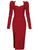 Red Long Puff Sleeve Chic Club Celebrity Evening Party Dress