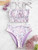ZAFUL Ditsy Floral Tankini Bikini Set Women Tie Shoulder Swimsuit Sexy Female Print Swimwear Bathing