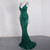 Green Backless Mermaid Wedding Evening Dress