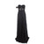 Strapless Black Glittered Maxi Dress