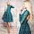 Green Lace A Line Homecoming Dress