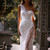 Backless Embroidery See Through White Maxi Dress