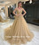 Champagne Tulle Long Evening Dresses 