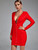 Long Sleeve Bandage Dress Women Red Bodycon Dress 