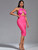 Crystal Celebrity Bandage Dress Women Pink Bodycon Dress