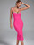 Crystal Bandage Dress Pink Bodycon Dress 