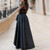 Black Side Slit Evening Dresses Lace Appliques Long Sleeve 