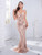 Backless Padded V Neck Stretch Sequin Evening Night Party Dress 