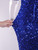 Royal Blue Split Stretch Sequin Draping Sweetheart Formal Evening Night Dress 