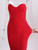  Front Slit Bare Shoulder Red Women's Evening Summer Night Gown Party Maternity Dresses
