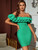 Ruffle Party Dress Bodycon Elegant Off Shoulder Christmas Evening Birthday Club Outfit 
