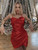 Sequin Sling Mini Off Shoulder Backless Bodycon Dresses 
